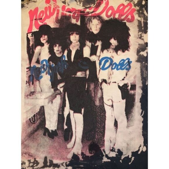 VINTAGE 1980s MOSQUITOHEAD NEW YORK DOLLS T-SHIRT Johnny Thunders David Johansen - Picture 3 of 10